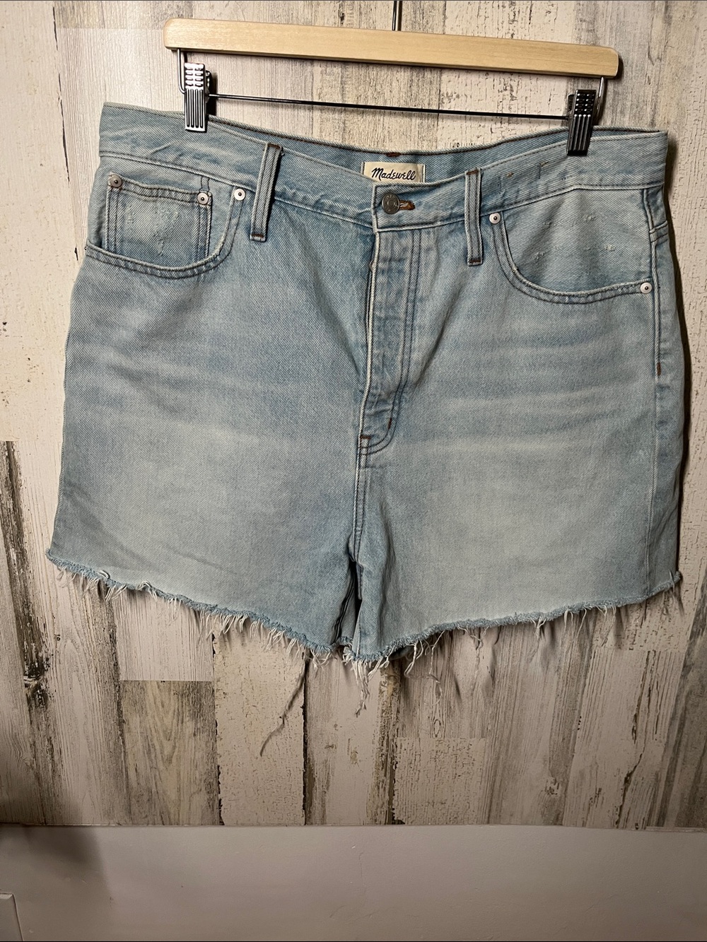 Madewell The Mom Jean Short Blue Denim Plus size 32